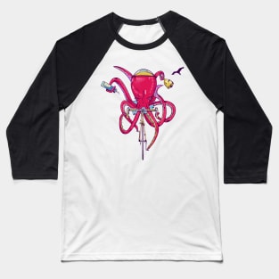 Octopus riding a bike Baseball T-Shirt